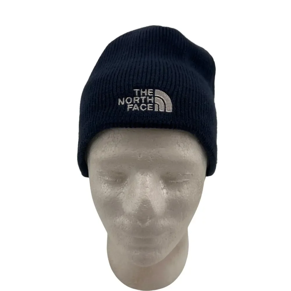 The North Face Beanie Unisex Adult One Size Navy Acrylic Embroidered Logo Knit